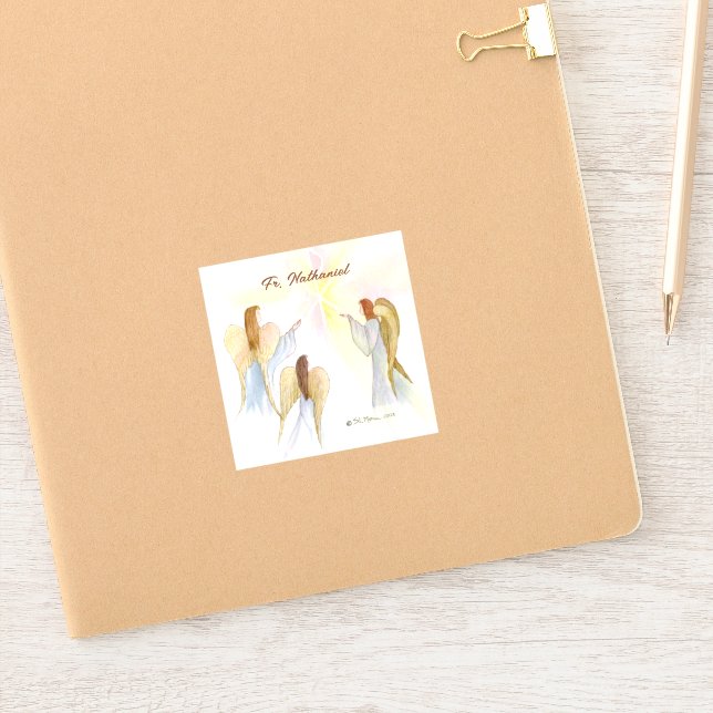 Religiöse Engel Personalisiert Aufkleber (Notizbuch)