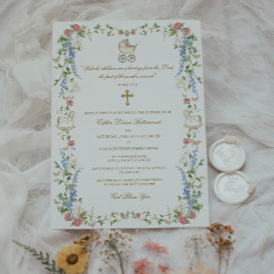Religiöse florale Babyparty-Einladung Einladung