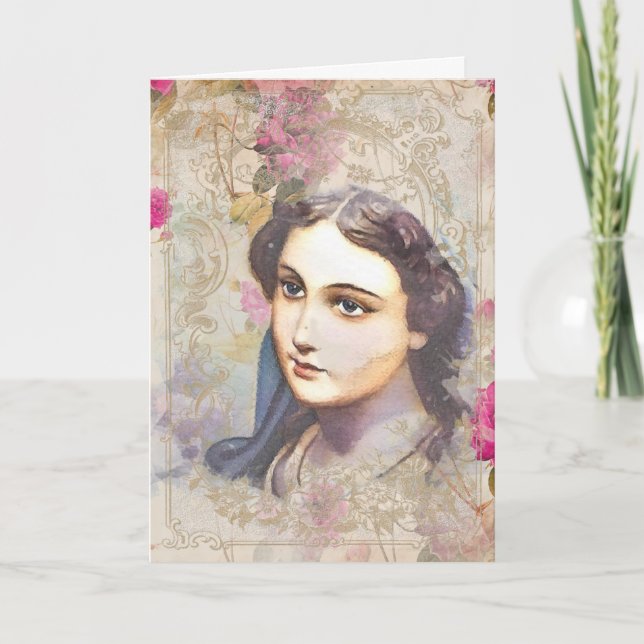 Religiöse Freundschaft Gebet Jungfrau Mary Vintag Karte (Vorderseite)