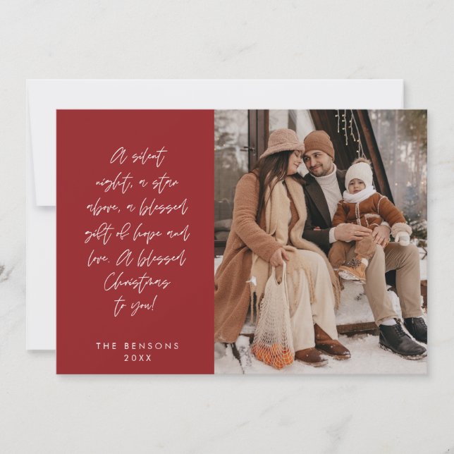 Religiöse, frohe Weihnachten, Christliches Foto Feiertagskarte (Vorderseite)