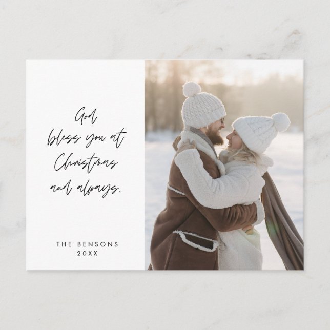 Religiöse, frohe Weihnachten, Christliches Foto Postkarte (Vorderseite)