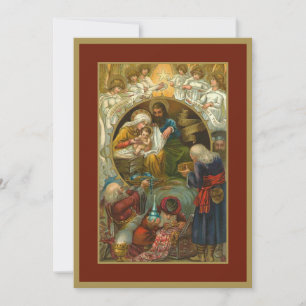 Religiöse Geburt Jesu Maria Josef Drei Könige Feiertagskarte