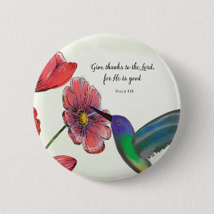 Religiöse Gedanken an Sie Blumen mit Kolibri Button
