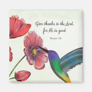 Religiöse Gedanken an Sie Blumen mit Kolibri Magnet