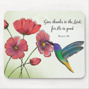 Religiöse Gedanken an Sie Blumen mit Kolibri Mousepad