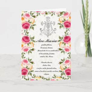 Religiöse, gesegnete Jungfrau Mary Pink Roses Karte