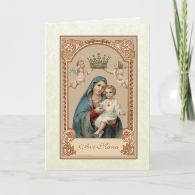 Religiöse gesegnete Mutter Mary Baby Jesus Karte (Vorderseite)