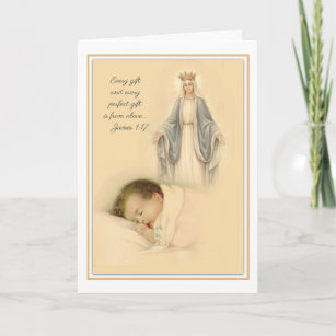 Religiöse Glückwünsche Neue Baby Jungfrau Mary Karte