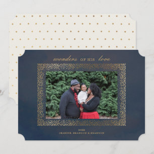 Religiöse Gold Weihnachtsfotokarte Einladung