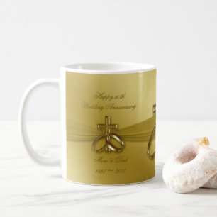 Religiöse goldene 50. Jahrestags-Kaffee-Tasse Kaffeetasse