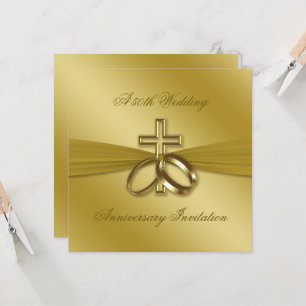 Religiöse goldene Hochzeit Einladung