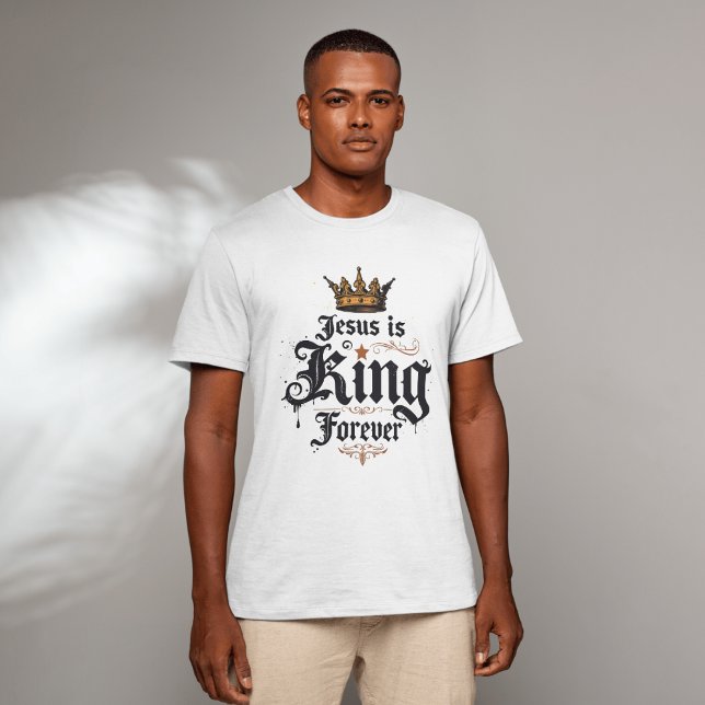 Religiöse Goldkrone Jesus ist König für immer T-Shirt (Religious Gold Crown Jesus Is King Forever T-Shirt)
