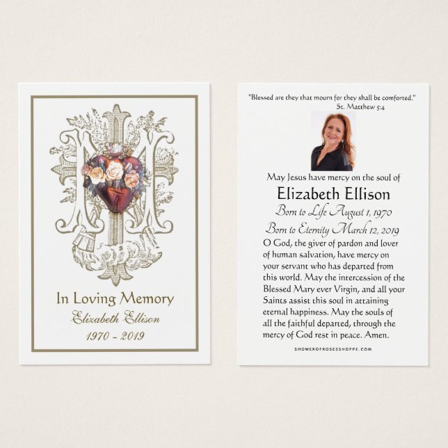 Religiöse Goldmedaillen-Marian Cross Herz Beerdigu (Vorne & Hinten)