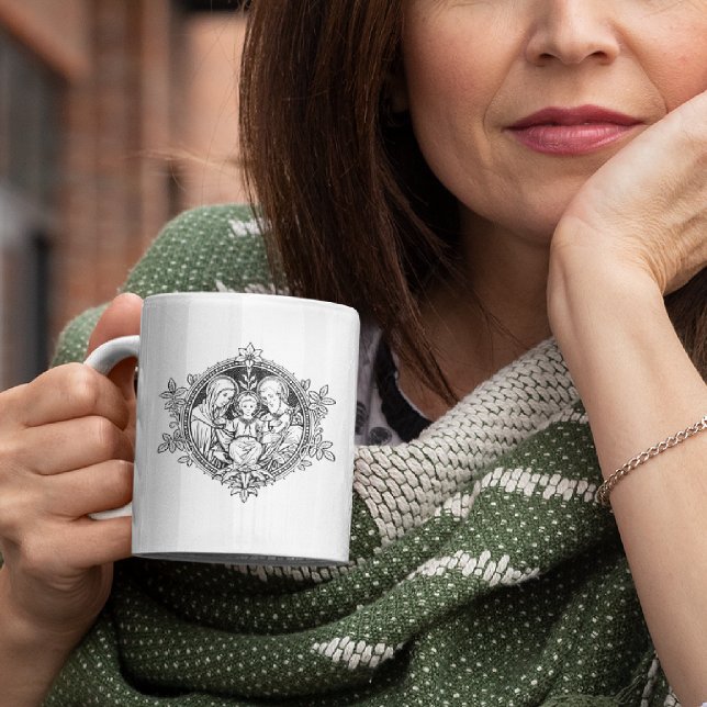 Religiöse Heilige Familie Katholik Jesus Mary Jose Zweifarbige Tasse (Von Creator hochgeladen)