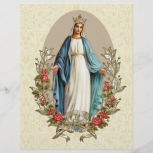 Religiöse Heilige Jungfrau Maria Katholische rote  Flyer