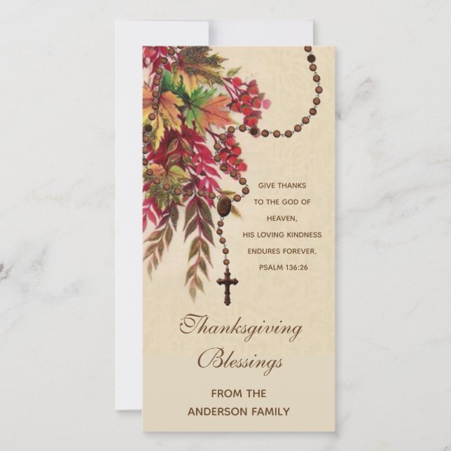 Religiöse Herbstlaube Rosary Erntedank Holiday (Vorderseite)