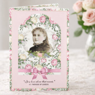 Religiöse Hl. Therese Vintage-Rosen Gebet Karte