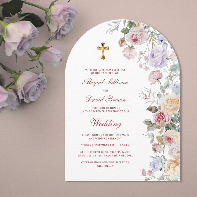 Religiöse Hochzeit mit Rosenbogen Einladung (Von Creator hochgeladen)