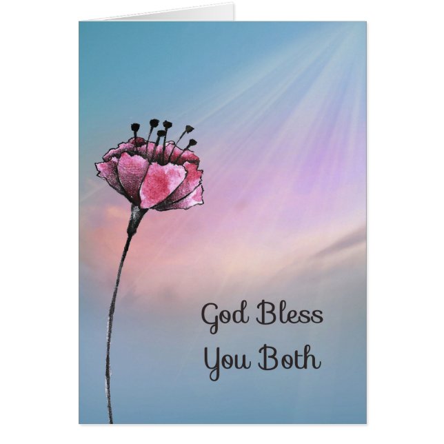 Religiöse Hochzeitkarte mit Blume (Vorne)