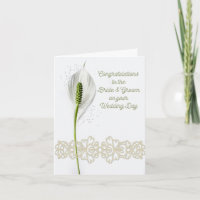 Religiöse Hochzeitskarte mit Blume und Spitze