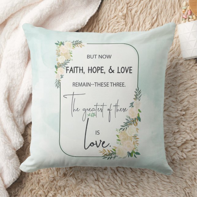 Religiöse Hochzeitstag-Jubiläum Faith Hope-Liebe Kissen (Decke)