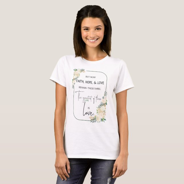 Religiöse Hochzeitstag-Jubiläum Faith Hope-Liebe T-Shirt (Vorne ganz)