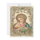 Religiöse Jungfrau Maria Baby Jesus Vintage-Blumen