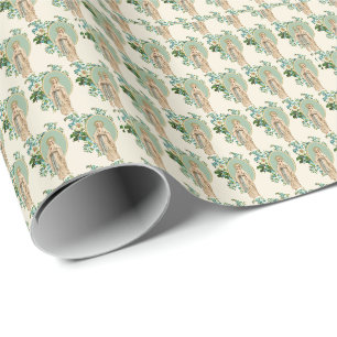 Religiöse Jungfrau Maria Floral Elegant  Geschenkpapier