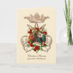 Religiöse Jungfrau Maria Geburt St. Joseph Jesus Feiertagskarte