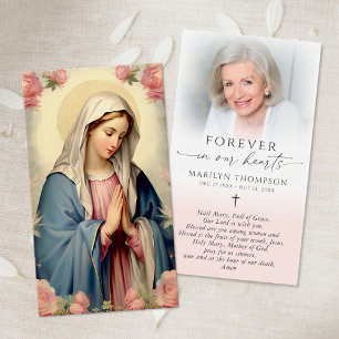 Religiöse Jungfrau Maria Kreuz Foto Gebetskarte