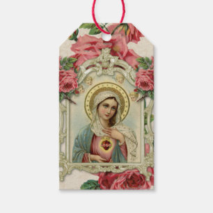 Religiöse Jungfrau Maria Unbeflecktes Herz Rosen Geschenkanhänger