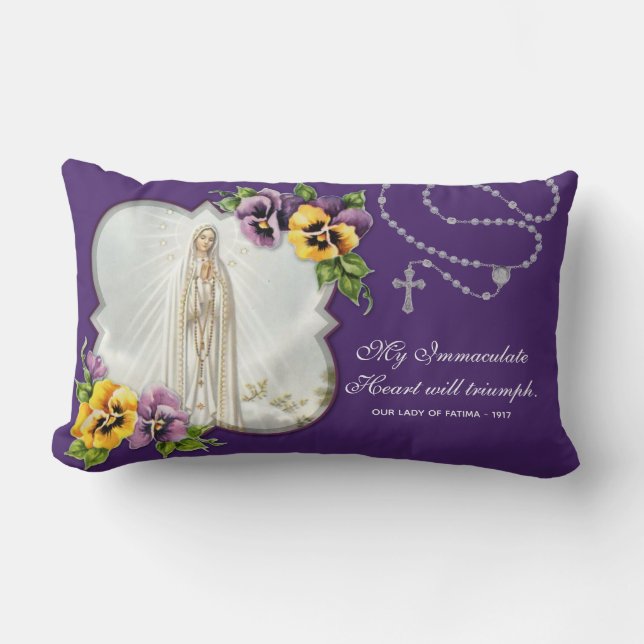 Religiöse Jungfrau Mary Fatima Rosary Lendenkissen (Vorderseite)