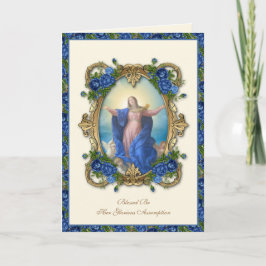 Religiöse Jungfrau Mary floral katholische Annahme Karte
