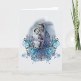 Religiöse Jungfrau Mary Floral Katholische Vintag Karte