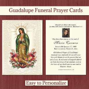 Religiöse Jungfrau Mary Funeral Guadalupe Platzkarte