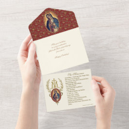 Religiöse Jungfrau Mary Guadalupe Floral Geburtsta All In One Einladung