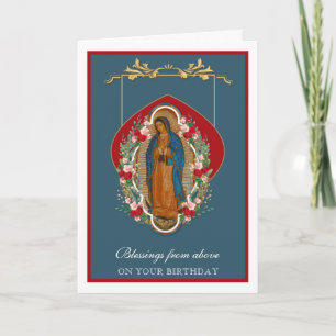 Religiöse Jungfrau Mary Guadalupe Spanische Rose Karte