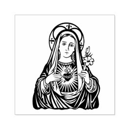 Religiöse Jungfrau Mary imakulieren Herz Gummistempel