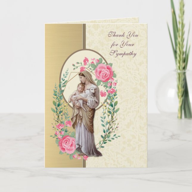 Religiöse Jungfrau Mary Jesus Beileid Danke (Vorderseite)