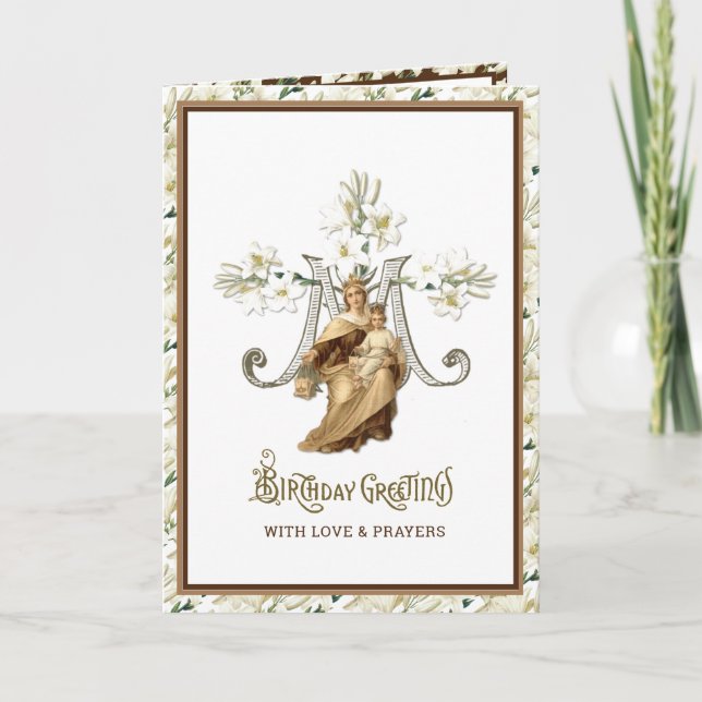 Religiöse Jungfrau Mary Jesus katholische Vintage  Karte (Vorderseite)