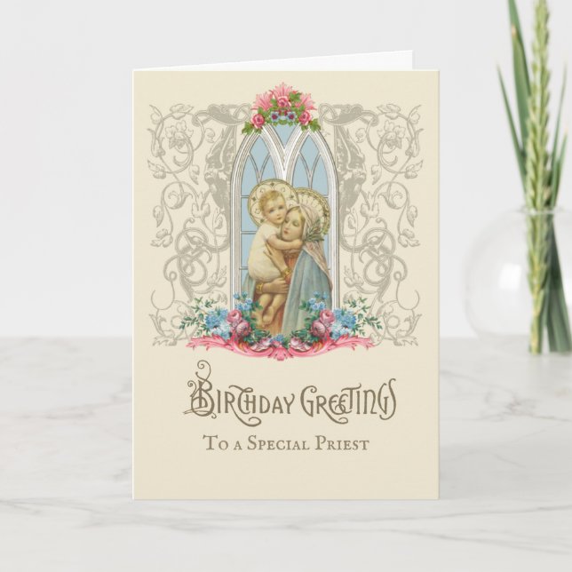 Religiöse Jungfrau Mary Jesus katholischer Prieste Karte (Vorderseite)