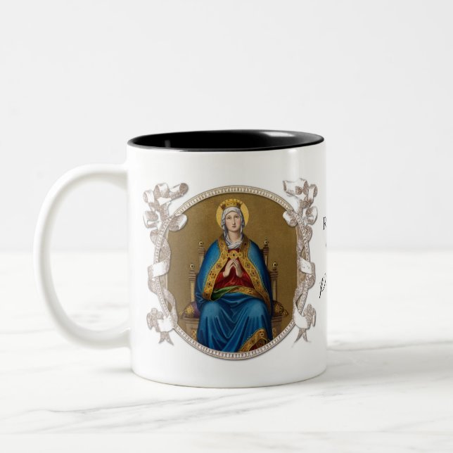 Religiöse Jungfrau Mary Katholic Regina Coeli Zweifarbige Tasse (Links)