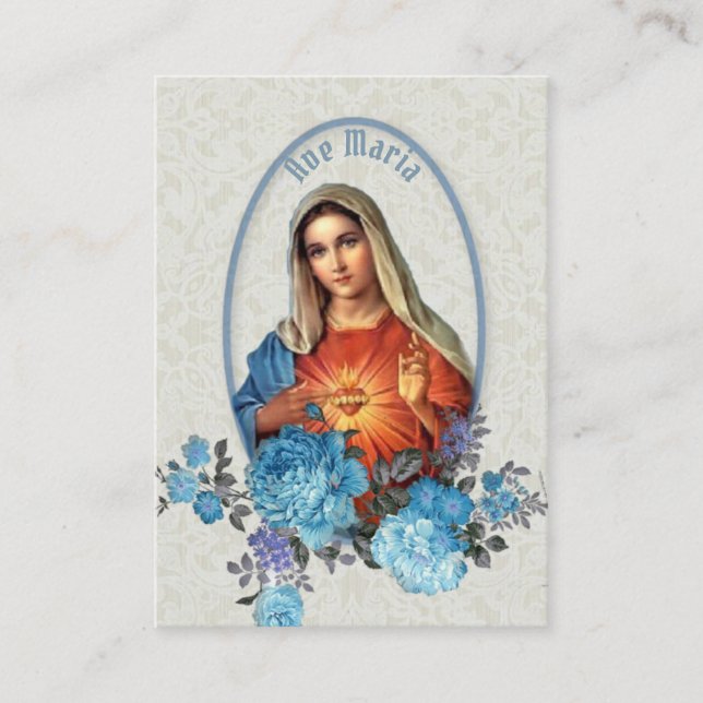 Religiöse Jungfrau Mary Memorare Gebet Heilige Kar Visitenkarte (Vorderseite)