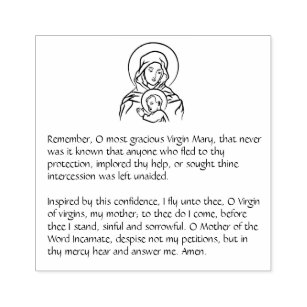 Religiöse Jungfrau Mary Memorare katholisches Gebe Gummistempel