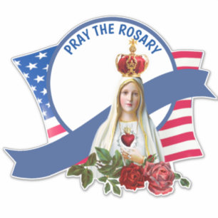 Religiöse Jungfrau Mary Rose Fatima Flag Sticker
