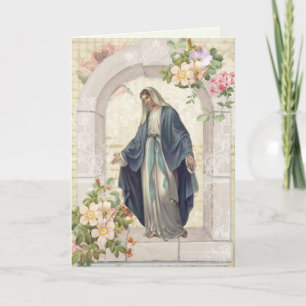 Religiöse Jungfrau Mary Spiritual Bouquet Gebete Karte