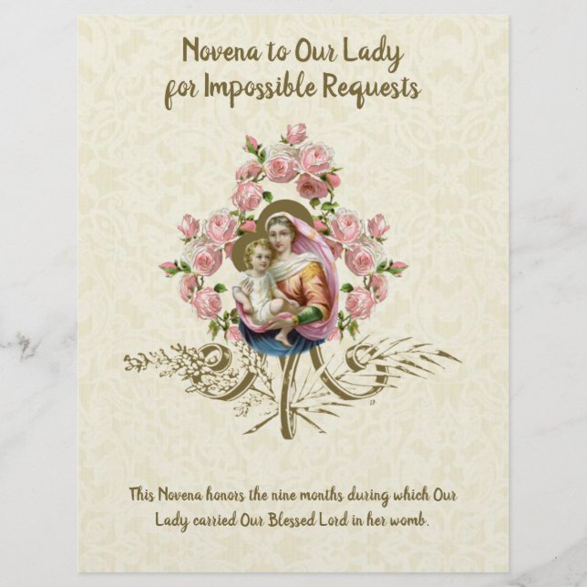 Religiöse Jungfrau Mary Vintag katholisches Gebet (Vorderseite)