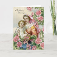 Religiöse Jungfrau zum Geburtstag Mary Jesus Pink 