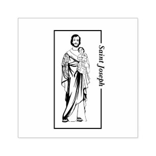 Religiöse katholische Heilige Joseph und Kind Jes Gummistempel