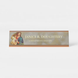 Religiöse katholische Jungfrau Mutter Maria Jesus Schreibtischnamensplakette